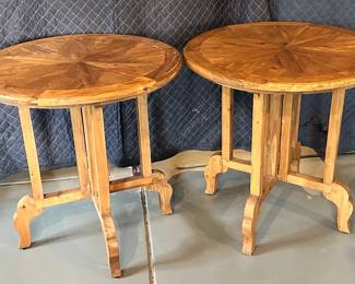Two large wood tables with star design