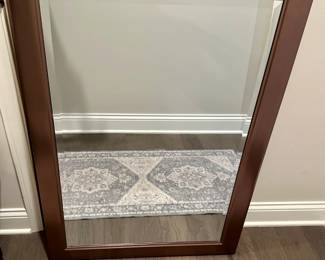 Two matching large beveled framed mirrors, perfect for either side of the fireplace