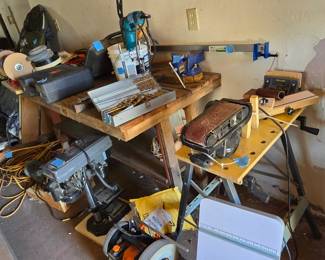 grinder,sander,drill press,drill,tools