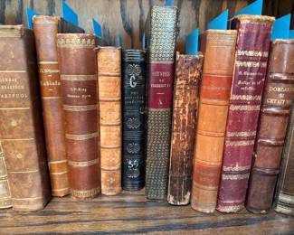 Antique leather bound books 