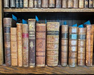Antique leather bound books 
