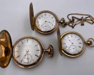 Antique Elgin & Waltham Hunter Case Pocket Watches