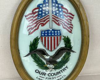 19th Century Reverse Painted Patriotic Painting