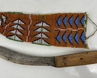 Antique Beaded Native American Knife Sheath