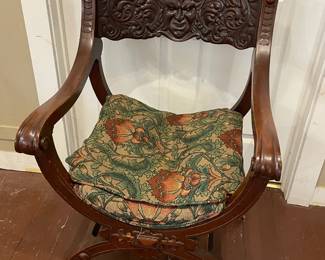 Victorian Carved Figural Arm Chair