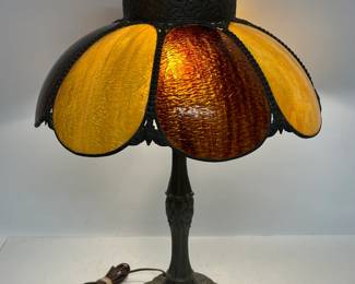 Antique Bent Panel Table Lamp