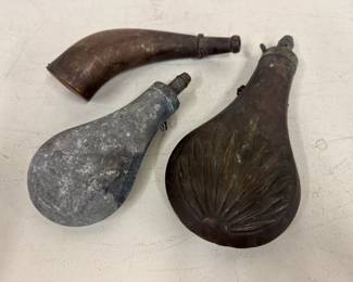 Antique Powder Horn and Flasks