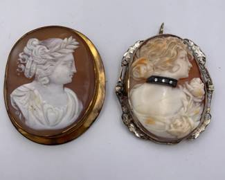 Antique Woman’s Cameo Brooch Pins