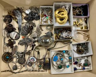 Large Collection of Sterling Silver Jewelry