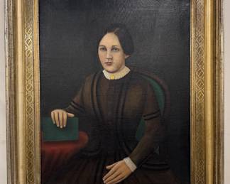 19th Century Portrait, Seated Woman with a Book
