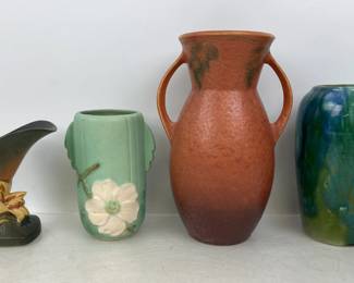 Weller, Roseville, and McCoy Pottery Vases