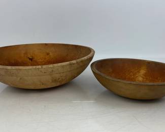 Two Antique Wooden Bowls