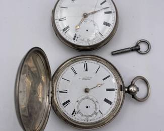 Antique Coin Silver Key Wind Pocket Watches