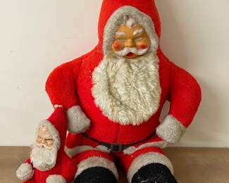 Vintage Rubber Faced Stuffed Santa’s