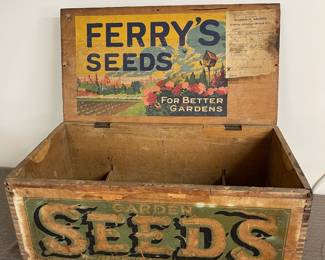 Antique Wooden Seed Crate W/ Labels