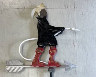 Vintage Copper Fireman Weathervane