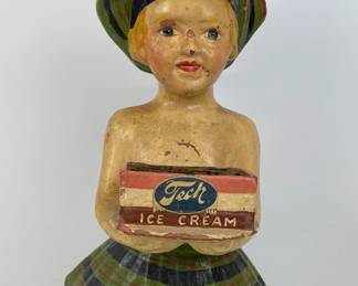 Vintage Tech Ice Cream Paper Mache Advertisement