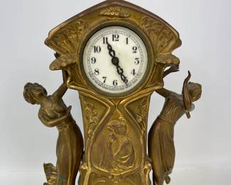 Antique Art Nouveau Figural Shelf Clock