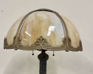 Vintage Bent Glass Panel Lamp