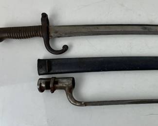 Antique French and Socket Bayonet