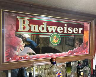 Vintage Budweiser advertisement mirror