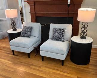 Whole living room set up! Marble Top end tables!