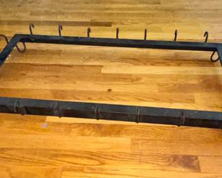 Over island solid steel pot rack holder