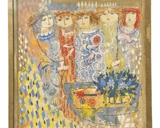 Signed Gertrude Russel Barrer Oil on Panel