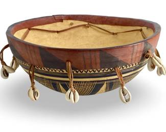 Etched and Painted Gita Gourd Bowl