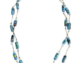 Vintage Art Glass Bead Necklace