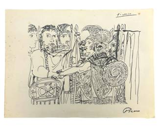 Signed Attributed Picasso Ink Drawing