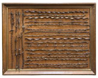 Framed Collection of Antique Barbed Wire Samples