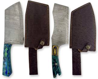 2pc Damascus Steel Cleavers