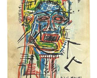 Signed Attributed Jean-Michel Basquiat Acrylic