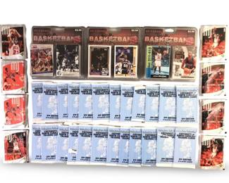 (35pc) Sealed Basketball Trading Cards & Stickers
