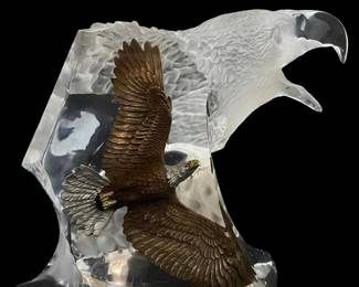 Signed K. Cantrell AP Lucite Eagle Sculpture