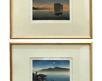 2pc. Koho Shoda Japanese Woodblock