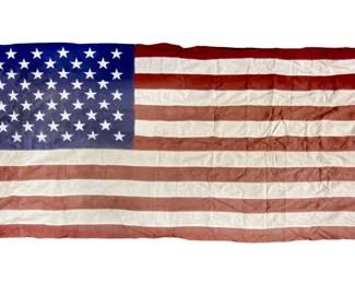 Large 9ft Vintage Hand Sewn American Flag