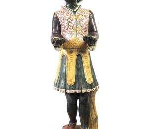 Antique Italian Majolica Standing Blackamoor