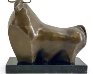 Signed Bronze Fernando Botero Bull Sculpture