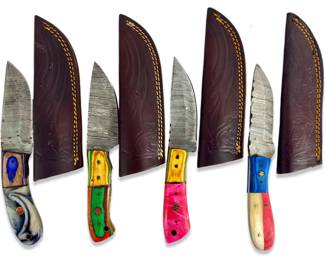 4pc Handcrafted Damascus Knives