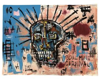 Signed Attributed Jean-Michel Basquiat Mixed Media