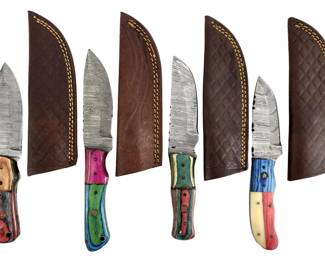 4pc Hand Crafted Damascus Steel Knives