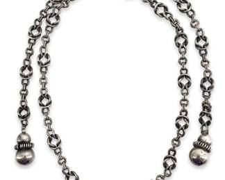 Vintage Sterling Silver Heavy Chain Necklace