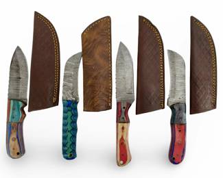 4pc Handcrafted Damascus Steel Knives