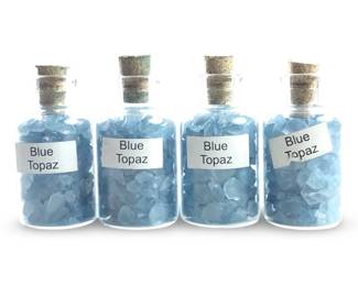 (29) Mini Chip Blue Topaz Gemstone Bottles