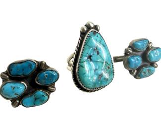 Native American Silver Mens Cufflinks/ Ring