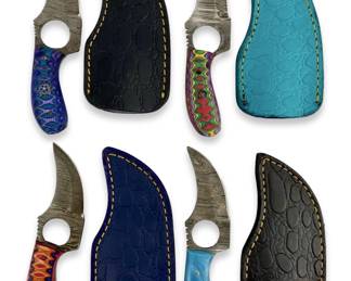 4pc Small Handcrafted Damascus Hunting Knives
