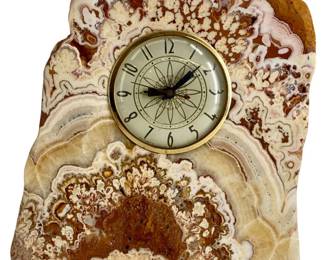 Agate Stone Slab Mantle Clock