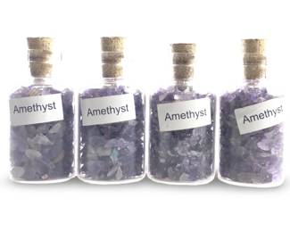 (30) Mini Chip Amethyst Gemstone Bottles
